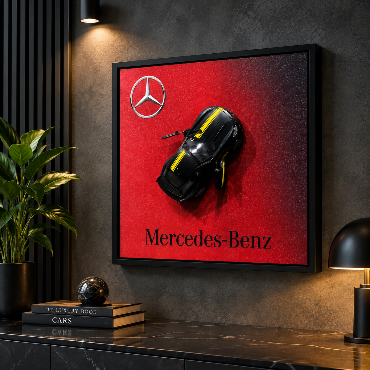 Mercedes Benz Car Wall Art | Luxury Black Sports Car Poster & Modern Decor