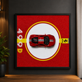 Ferrari 488 Car Wall Art | Red Sports Car Poster for Luxury Home & Garage Decor