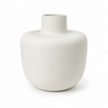White Metal Decorative Vase 7.5 x 6 Inch Modern Minimalist Home Décor