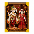Luxury Radha Krishna Resin Wall Painting with Wooden Frame – 30 × 24 Inch