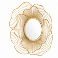 Elegant Gold Metal Accent Wall Mirror – 24 Inch Decorative Floral Design