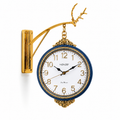 Blue & Golden Vintage Metal & PVC Hanging Wall Clock 20 Inch with 12 Inch Dial