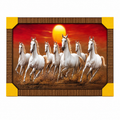 Seven Running Horses Framed Wall Painting – Premium Decorative Wall Art for Home & Office