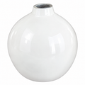White Metal Round Decorative Vase for Home Décor