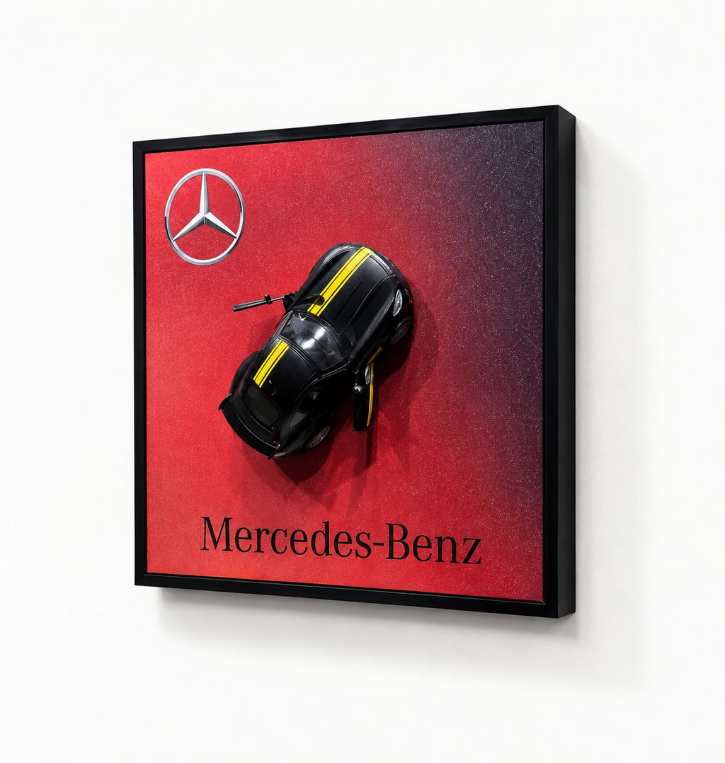 Mercedes Benz Car Wall Art | Luxury Black Sports Car Poster & Modern Decor