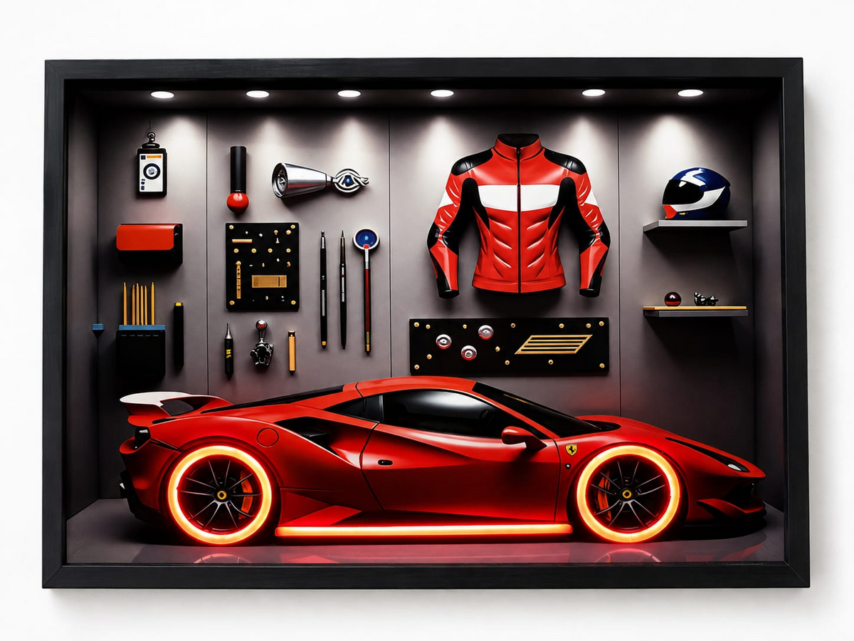 Red Sports Car Wall Art | Luxury Car Poster for Bedroom, Living Room & Garage Decor