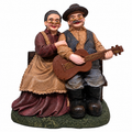 Old Couple Playing Guitar Resin Showpiece for Home Décor