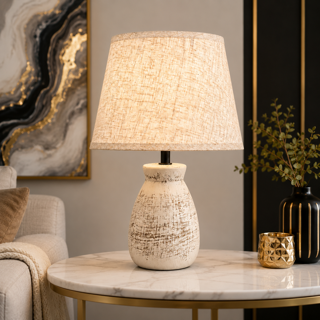 Decorative Table Lamp 10 x 5.5 Inch for Bedroom Living Room Home Décor
