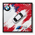 BMW M Car Wall Art | White Sports Car Poster for Modern Home & Garage Decor