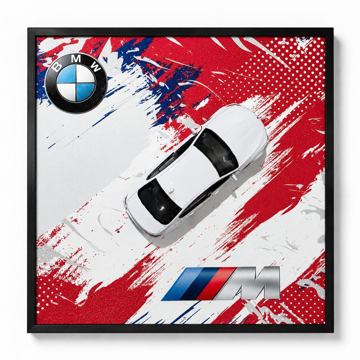 BMW M Car Wall Art | White Sports Car Poster for Modern Home & Garage Decor
