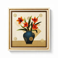 Orange Floral Canvas Wall Painting 15 x 15 Inch Framed Art for Home Décor