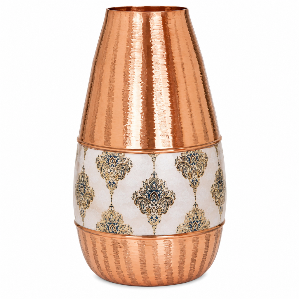 Metal Copper Vase 30.5cm | Decorative Copper Finish Vase for Home & Table Décor