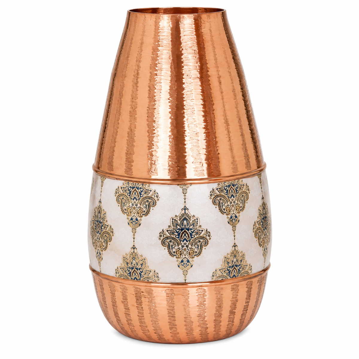 Metal Copper Vase 30.5cm | Decorative Copper Finish Vase for Home & Table Décor