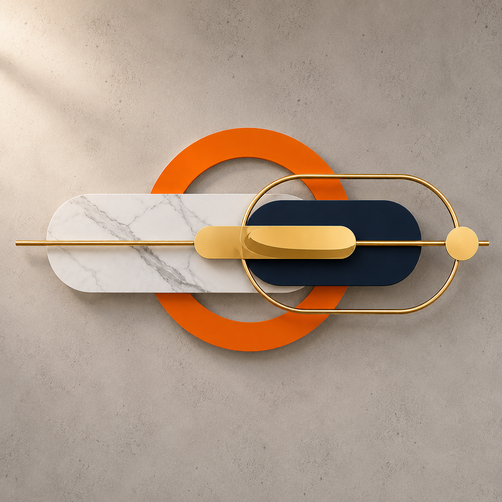 Modern Metal Wall Art 54×22 Inch | Rust-Proof Iron Abstract Geometric Wall Decor