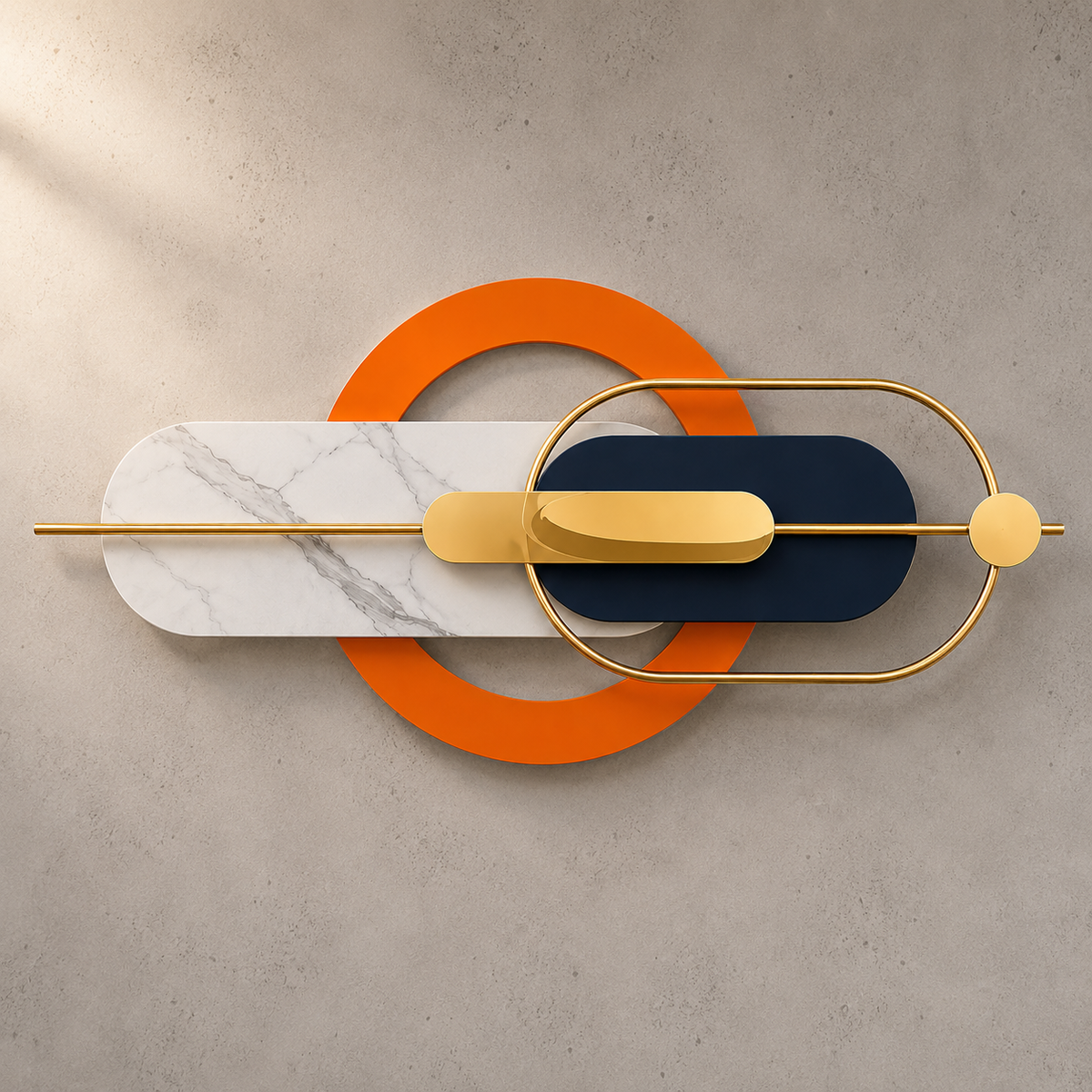 Modern Metal Wall Art 54×22 Inch | Rust-Proof Iron Abstract Geometric Wall Decor
