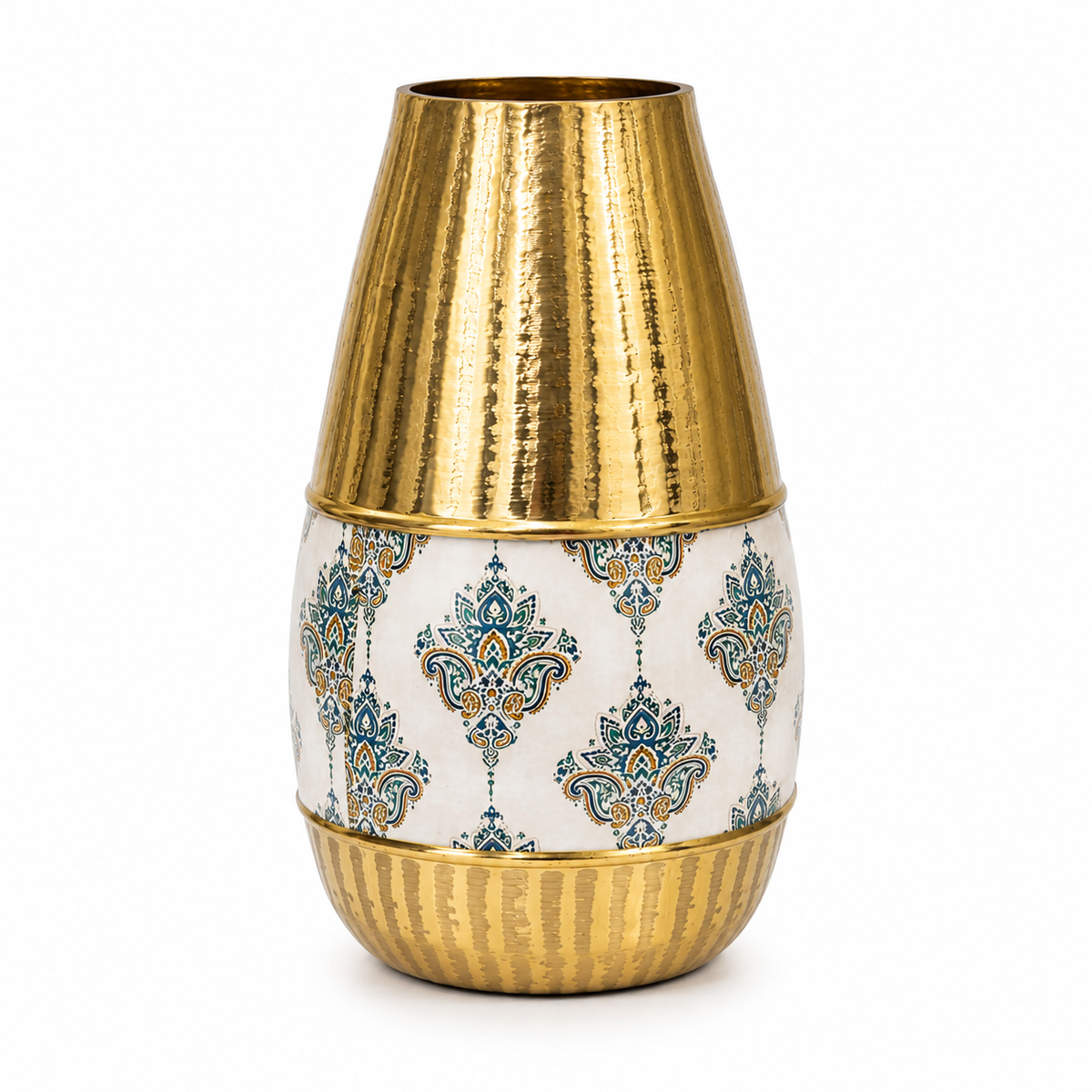 Metal Golden Vase 30.5cm | Decorative Gold Finish Vase for Home & Table Décor