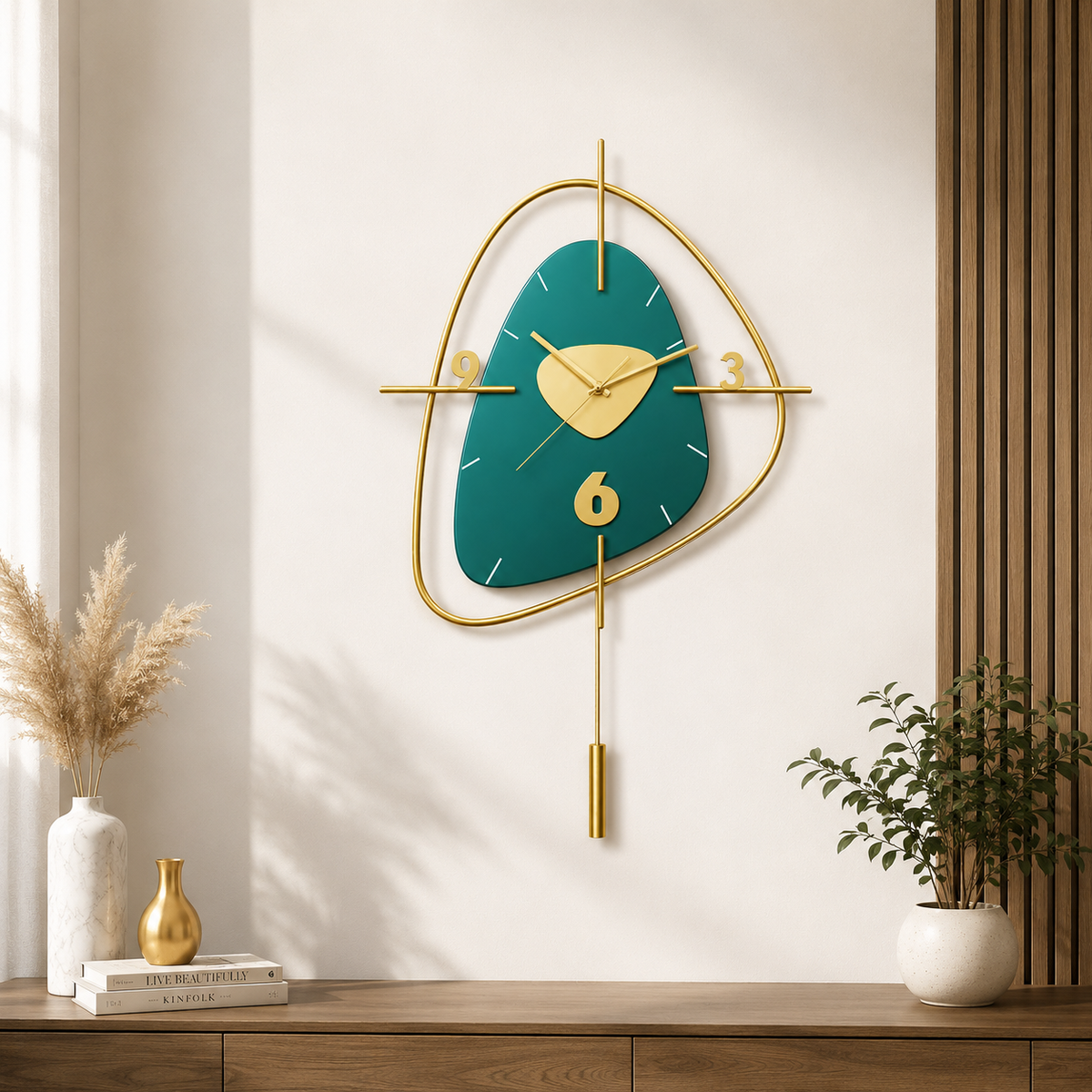Metal Blue Wall Clock | Iron Rust Proof Modern Designer Clock for Home Decor