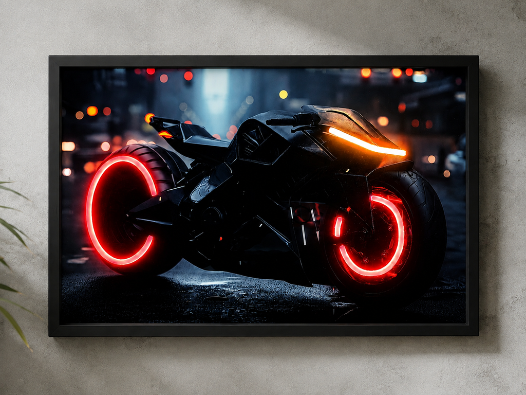 Black Sports Bike Wall Art | Luxury Motorcycle Poster for Home & Garage Decor