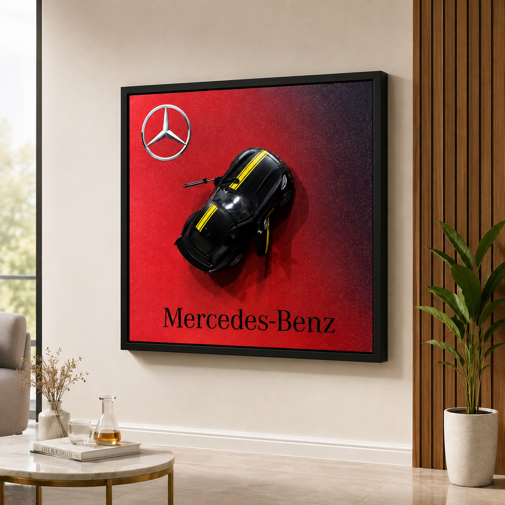 Mercedes Benz Car Wall Art | Luxury Black Sports Car Poster & Modern Decor