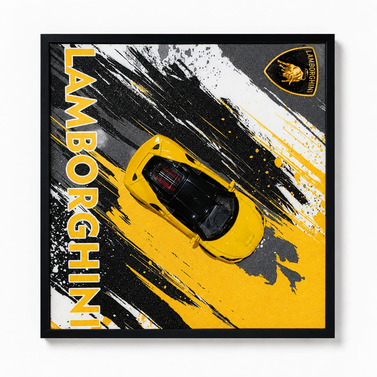 Lamborghini Car Wall Art | Yellow Sports Car Poster for Luxury Home & Garage Decor