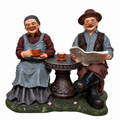 Old Couple Resin Showpiece with Decorative Table for Home Décor