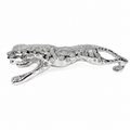 Silver Plated Panther Showpiece 30 x 9 cm Resin Animal Figurine for Home Décor