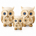 Three Piece Owl Showpiece Set for Home Decor | Elegant Decorative Owl Figurines