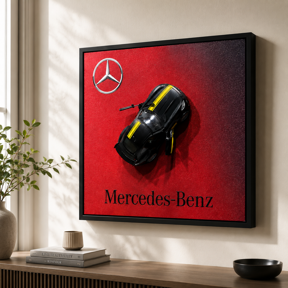 Mercedes Benz Car Wall Art | Luxury Black Sports Car Poster & Modern Decor